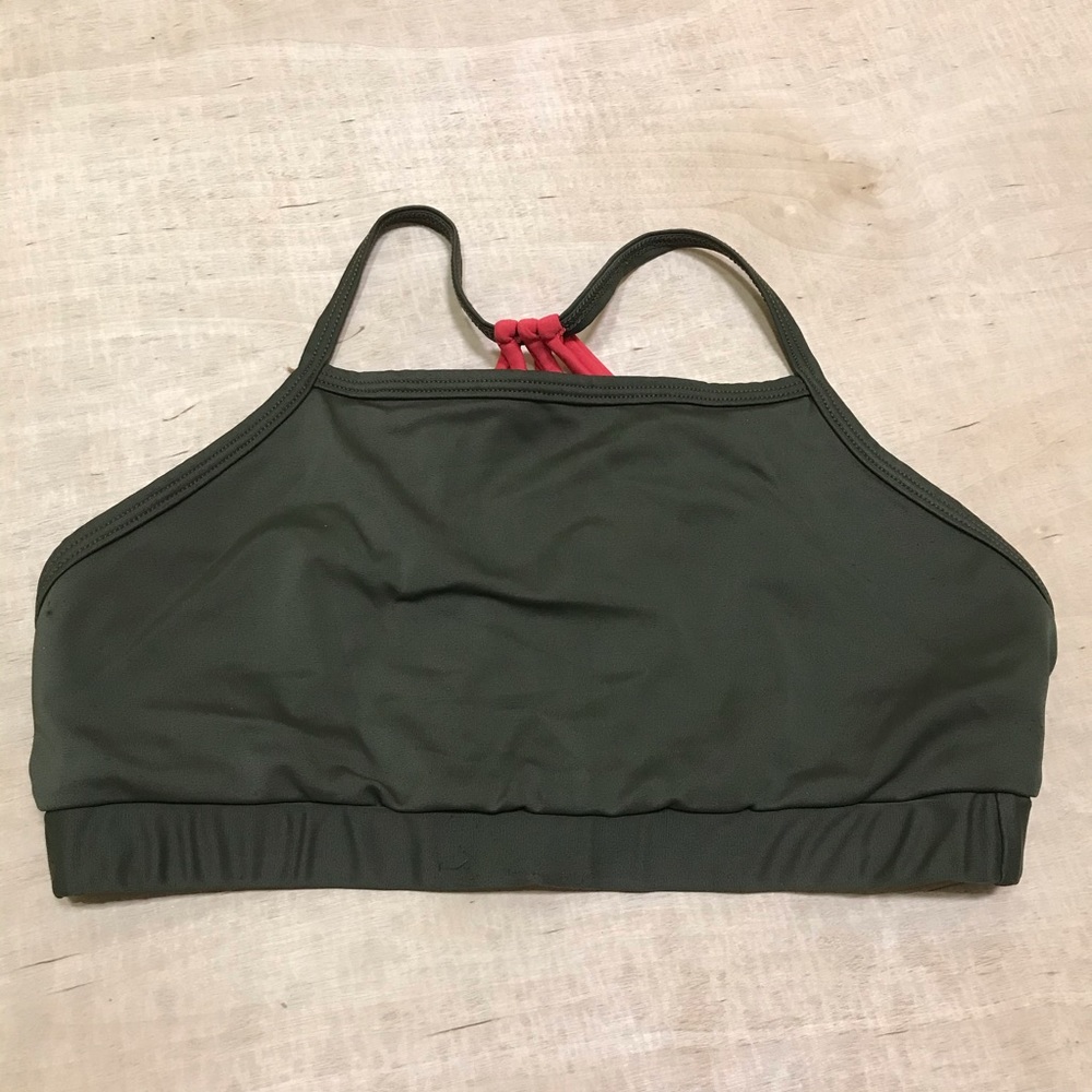 ONZIE HOT YOGA TRIANGLE BRA WITH TRIM Olive Women’s Size S/M